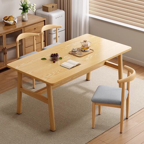 餐桌小户型简约现代出租房经济型商用饭桌家用吃饭长方形桌椅组合