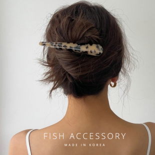 韩国ins博主气质一字夹玳瑁巧克力色金属大号发夹鸭嘴夹盘发抓夹