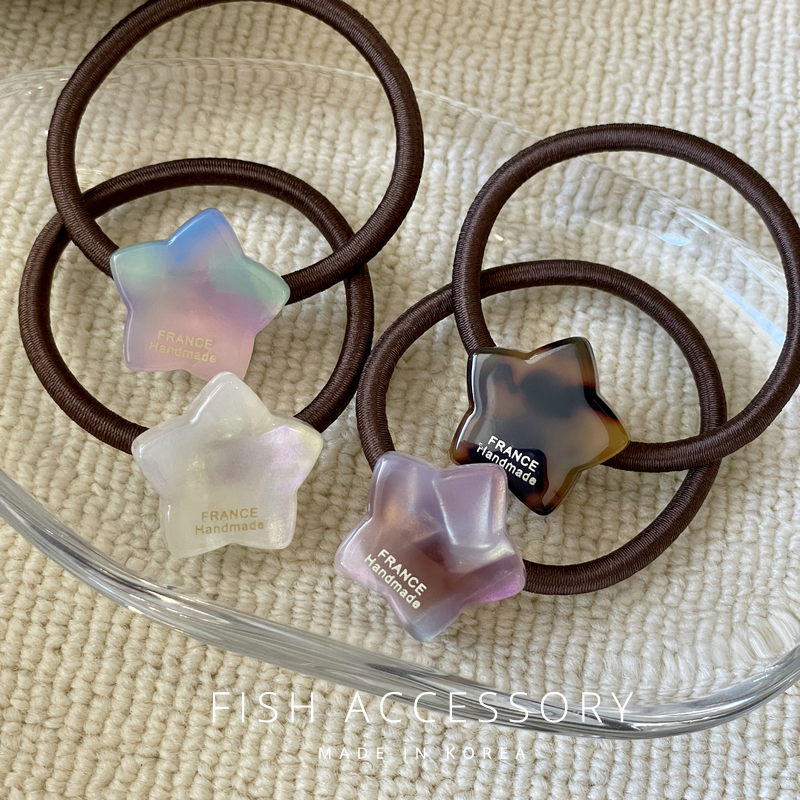 可爱极光星空晕染五角星发圈