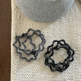 韩国进口大弹力亮丝基础款 耐用好看波浪打底简约日常皮筋发圈发绳