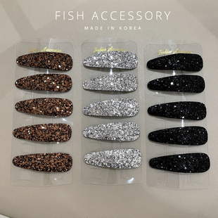 韩国进口气质闪耀闪闪亮片刘海夹三角BB夹日常百搭边夹基础发夹