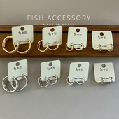 韩国进口SJ家高品质素圈简约气质耳圈直条面金色光面耳环ins耳钉