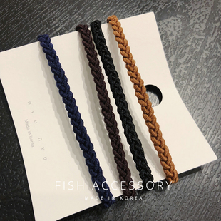 韩国进口简约发饰现货辫子少女时尚 麻花基础发圈发绳头绳皮筋 个性