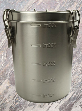 304桶状密封防溢保鲜饭盒 可作储物罐用 户外便携圆柱形金属饭盒