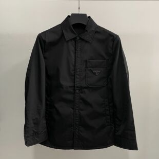 黑色新款 商务休闲夹薄棉翻领夹克外套 春季 箭鱼shajk765男士