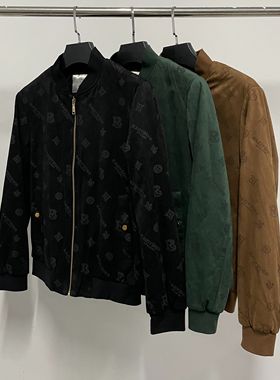 雷di波ermf027男士秋冬季新款棒球领磨毛夹棉休闲外套潮流印花