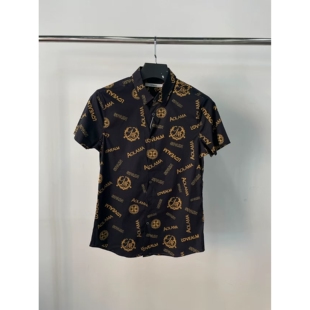 衬衫 奥拉ma170码 黑色字母短袖 轻奢夏季 样板衫 cs048男士