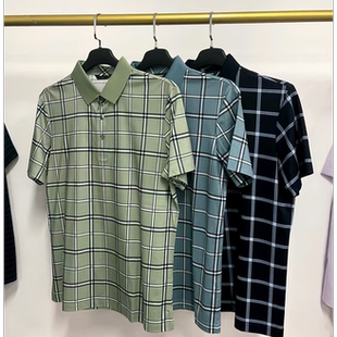 劲家砖柜同步在售dt763男士 夏季 经典 格纹polo衫