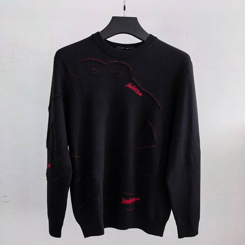 箭yu鲨my618男士秋季新款黑色50%羊毛舒适百搭羊毛衫