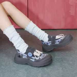 玛速主义2025新款魔术贴厚底大头丑萌鞋女夏百搭休闲鞋小众运动鞋