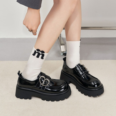 玛速主义厚底粗跟乐福鞋