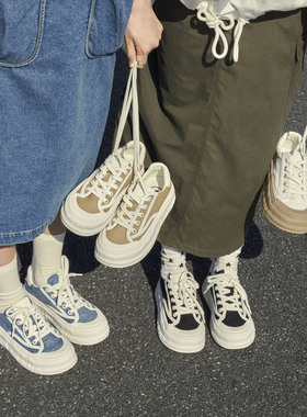 玛速主义帆布鞋女2026年春季新款运动休闲板鞋学生小白鞋饼干鞋潮