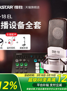Takstar得胜SM-18 EL电容麦克风k歌喊麦直播设备专业录音话筒