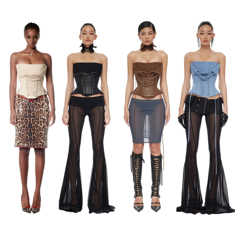 Fanci Club正品25SS 女紧身胸衣黑色蓝色棕色辣妹小众设计师越南