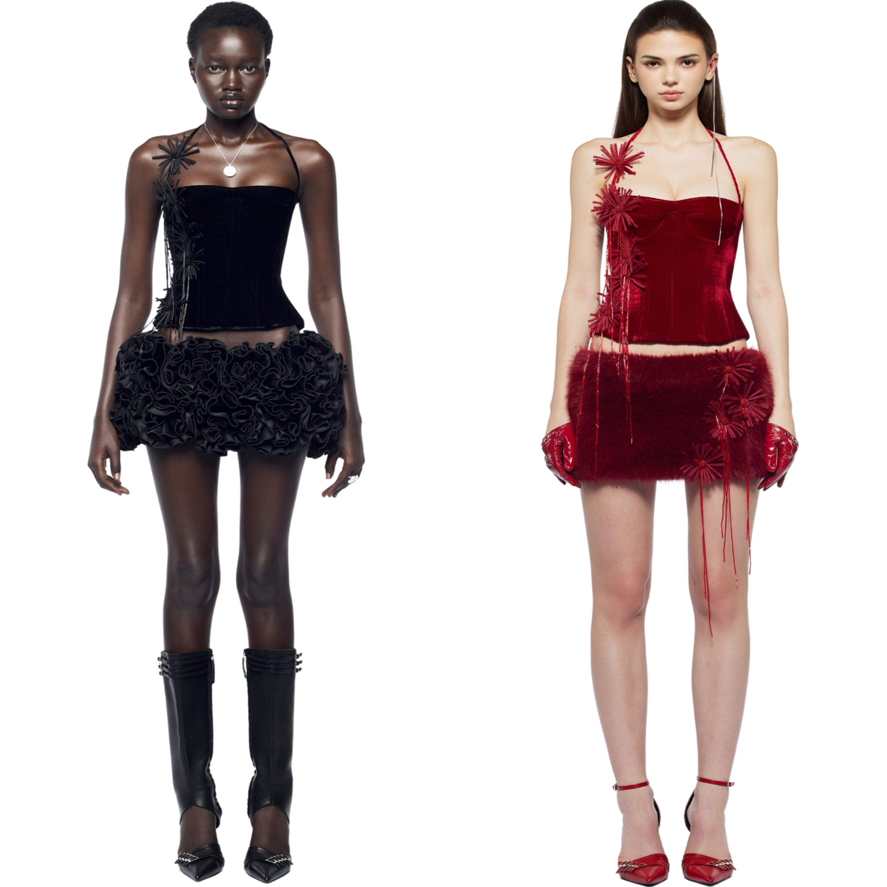 Fanci Club正品25SS 女紧身胸衣黑色红色辣妹小众设计师越南