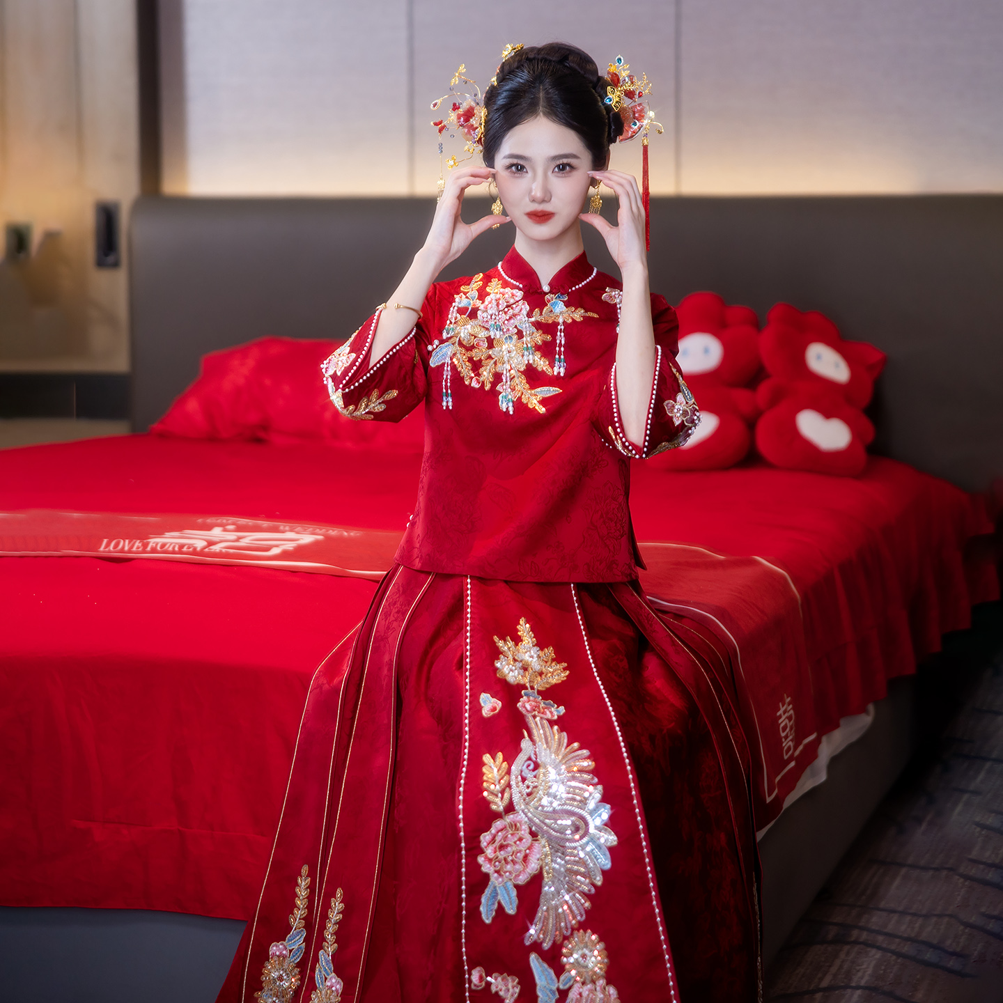 秀禾服婚服新娘结婚敬酒服新中式