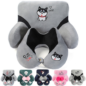 脖子U型枕卡通腰枕护颈枕U形枕护腰靠垫颈椎午睡枕办公室午休枕头