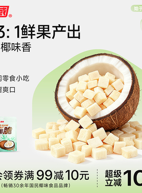 南国海南特产椰子脆块生椰片椰子肉角香脆办公室年货小吃零食品