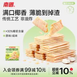 南国食品海南特产椰香薄饼160gx2盒椰子味休闲零食早餐信封饼