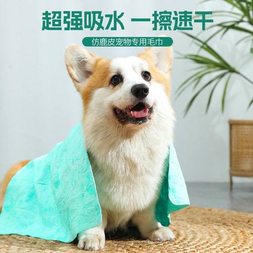 浴巾爆款宠物狗印花吸水大号仿