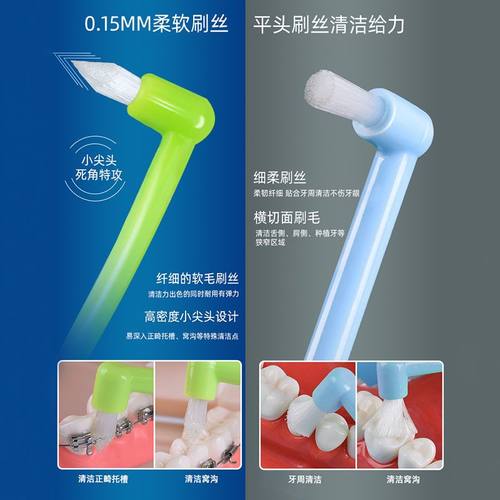 尖头牙刷软毛智齿窝清理牙缝隙刷牙齿窝沟刷后槽牙清洁单束正畸刷