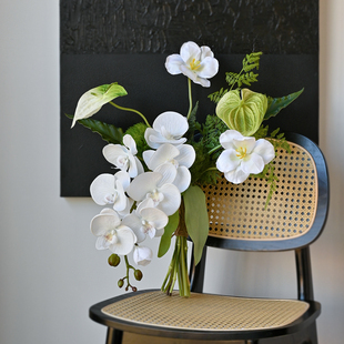 白绿系仿真花花束花艺手捧花绢花客厅插花餐桌家居装 饰品摆设