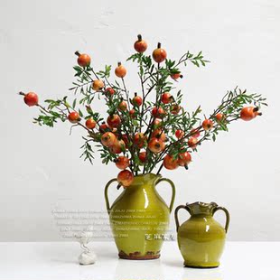 手拉胚土陶花瓶复古美式乡村搭仿真花艺客厅书房样板间摆放工艺品