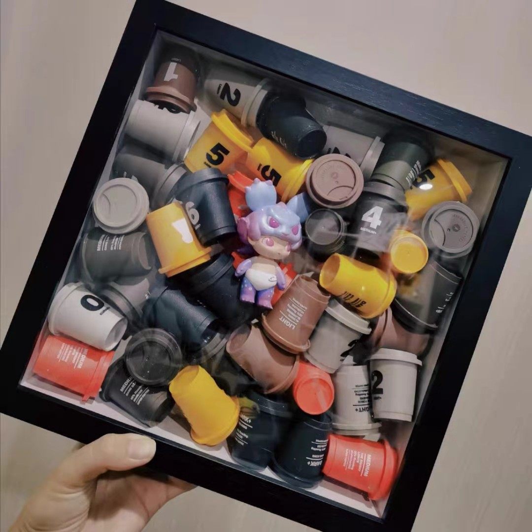 三顿半咖啡罐展示框 风火轮小汽车收纳盒