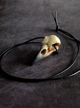 Alchemy A牌 V66 鸟头摇滚朋克哥特鹰鸟鸦髅树脂乌鸦头骨吊坠项链