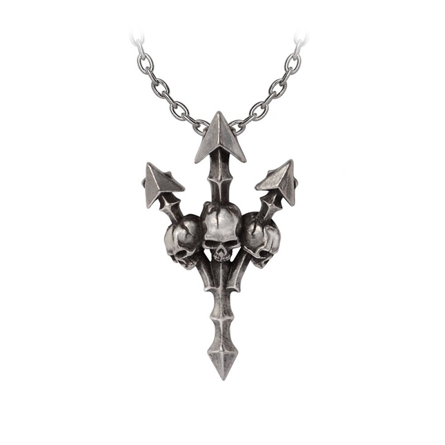 Alchemy A牌复古手工骷颅头链条女项链潮牌哥特风三叉戟饰品 P998