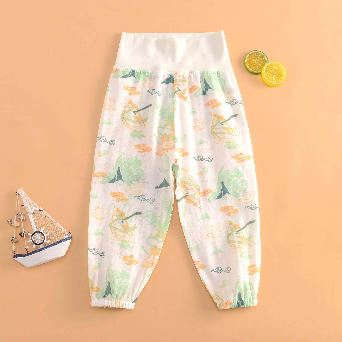 夏季超薄纯棉吸汗灯笼裤居家空调房裤男女儿童棉纱高腰护肚防蚊裤