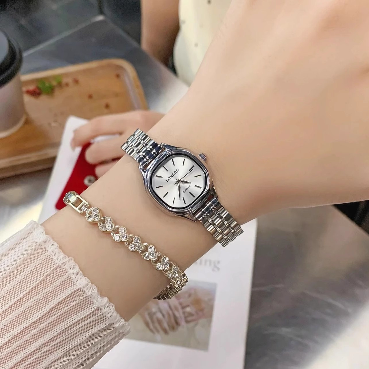 龙波小方糖女款时尚防水表