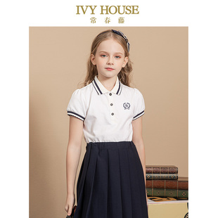 夏季 学院百搭 HOUSE常春藤儿童装 短袖 IVY 泡泡袖 款 女童POLO衫 经典