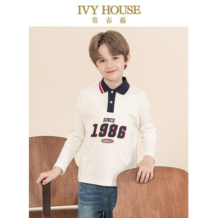 HOUSE常春藤儿童装 秋季 IVY 男童POLO衫 T恤百搭学院风 款 针织长袖