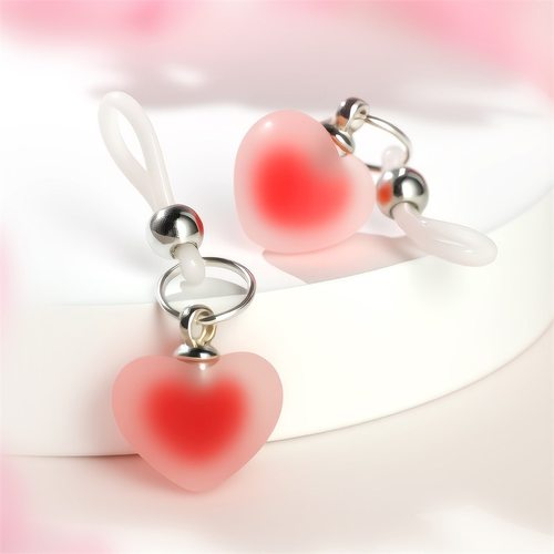 爱心隐形外出皮筋女草莓夹铃铛吊坠cos饰品不易脱落教育女朋友道