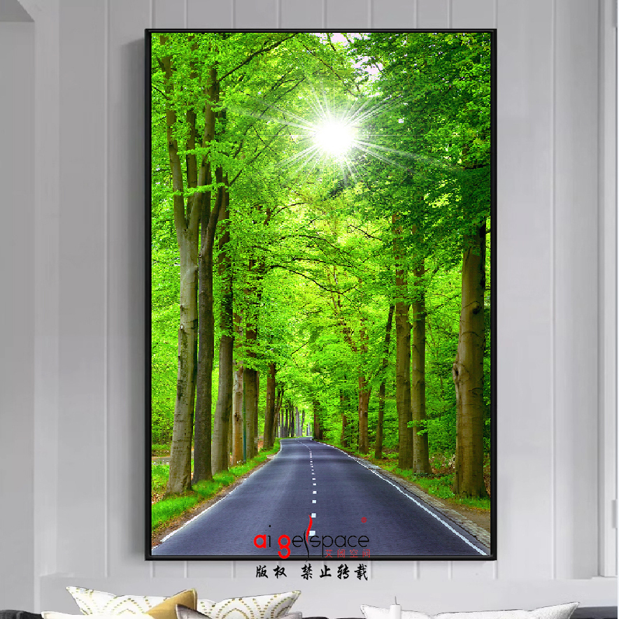 定制环保无缝树林玄关xg782壁画