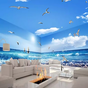 FJ0865电视大海景爱情海椰子树风景画马尔代夫电视背景墙