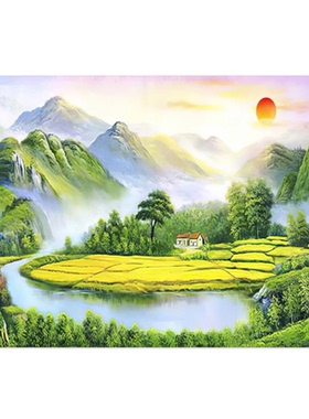 XG01092金荷轻奢抽象石来运转麋鹿玄关走廊背景墙罗马柱油画立体