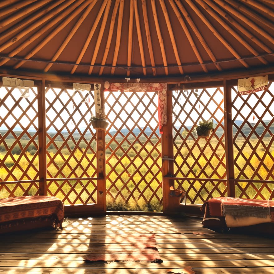 定制3d蒙古包内景牛群羊群草原牧场蒙古包直播牛羊马背景墙风景