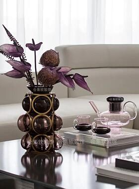 样板房酒壶摆件透明玻璃装饰欧式