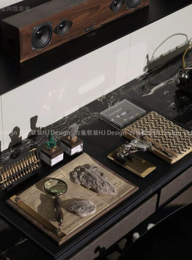 现代复古欧式样板间售楼处书房
