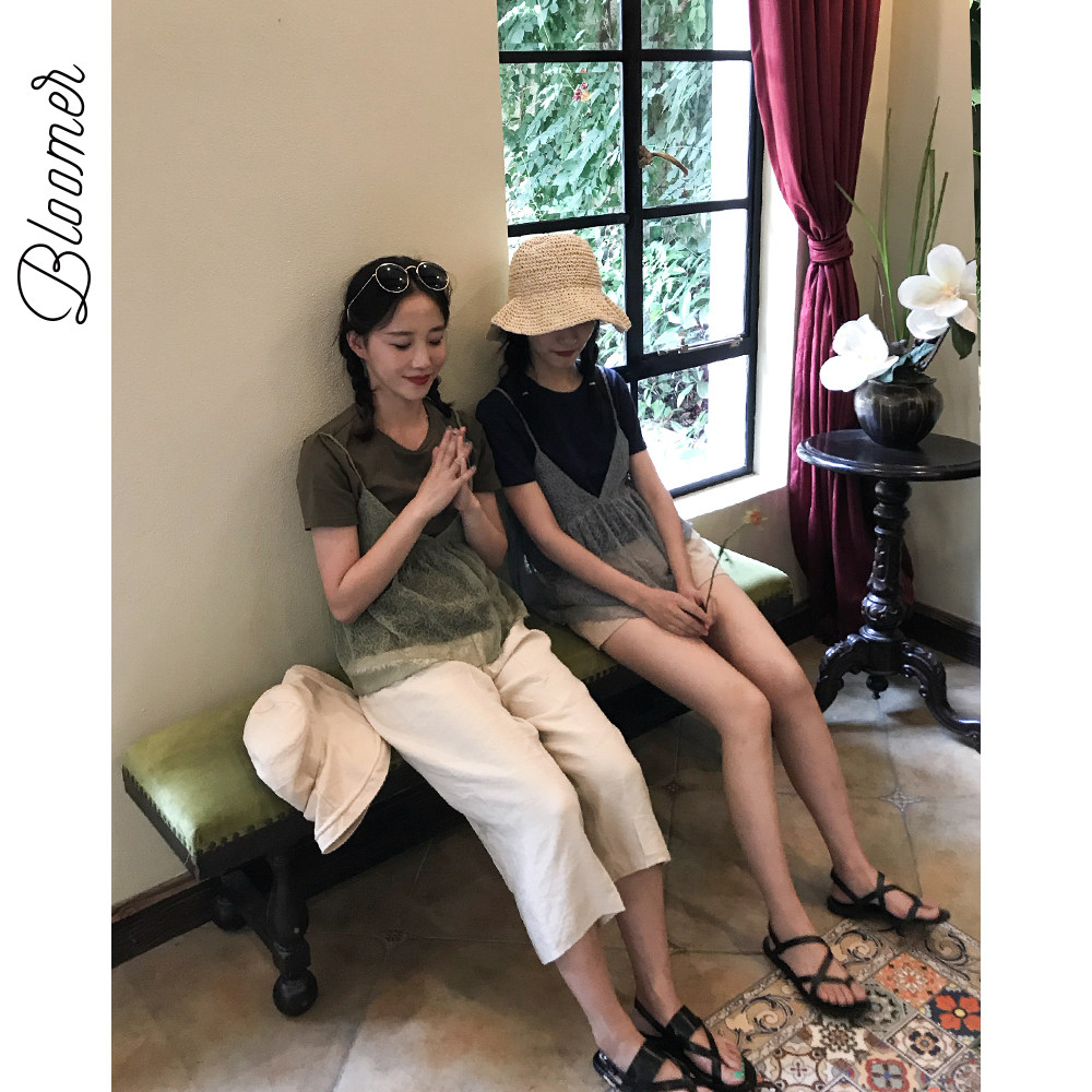 Bloomer/ 蕾絲吊帶背心+短袖T恤套裝兩C1023在類目 女裝/女士精品, 蕾絲衫/雪紡衫中 - 來自Buy2taobao.com提供專業的淘寶代購服務