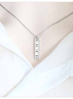 原创！数字方条项链女轻奢小众高级感颈链女配饰锁骨链女生日礼物