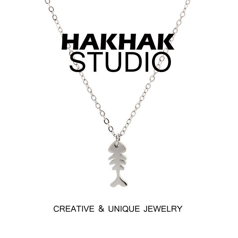 【厂家批 发】洗澡带不掉色迷你鱼骨项链女款小众设计锁骨链颈链