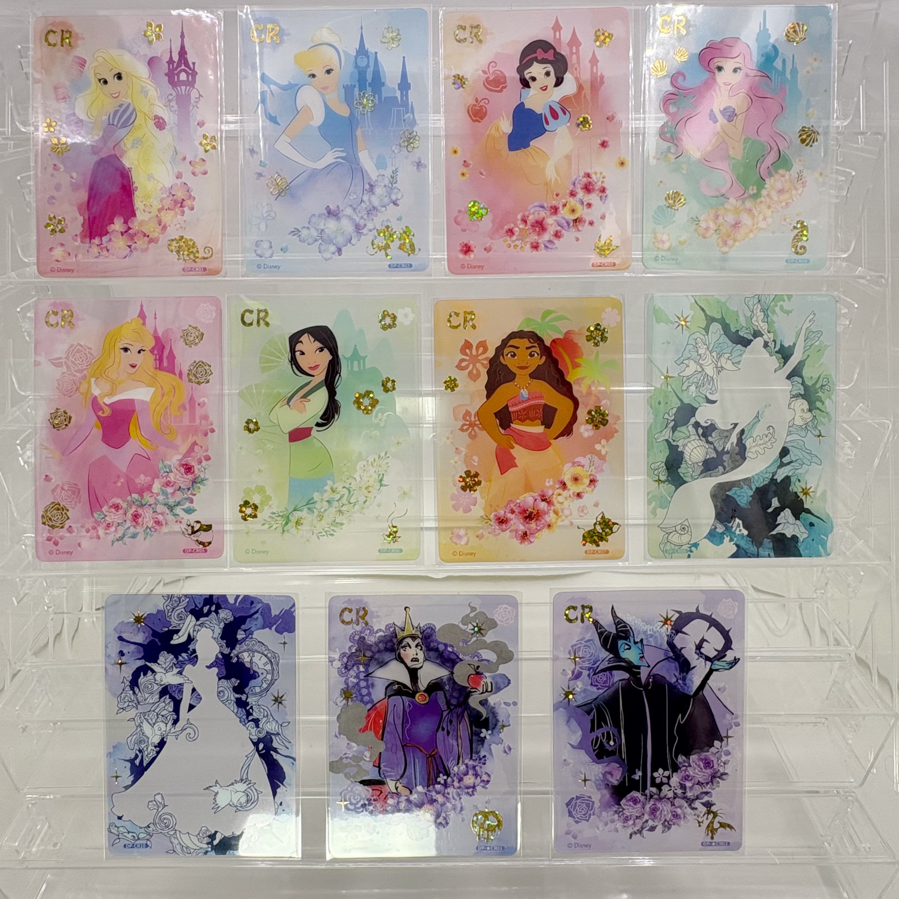 Disney迪士尼收藏卡片白雪公主CR卡牌水彩透卡反派魔法童话指定款