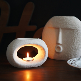 少了现货款 出口北欧艺术设计陶瓷香薰烛台 桌面创意简约扩香蜡台