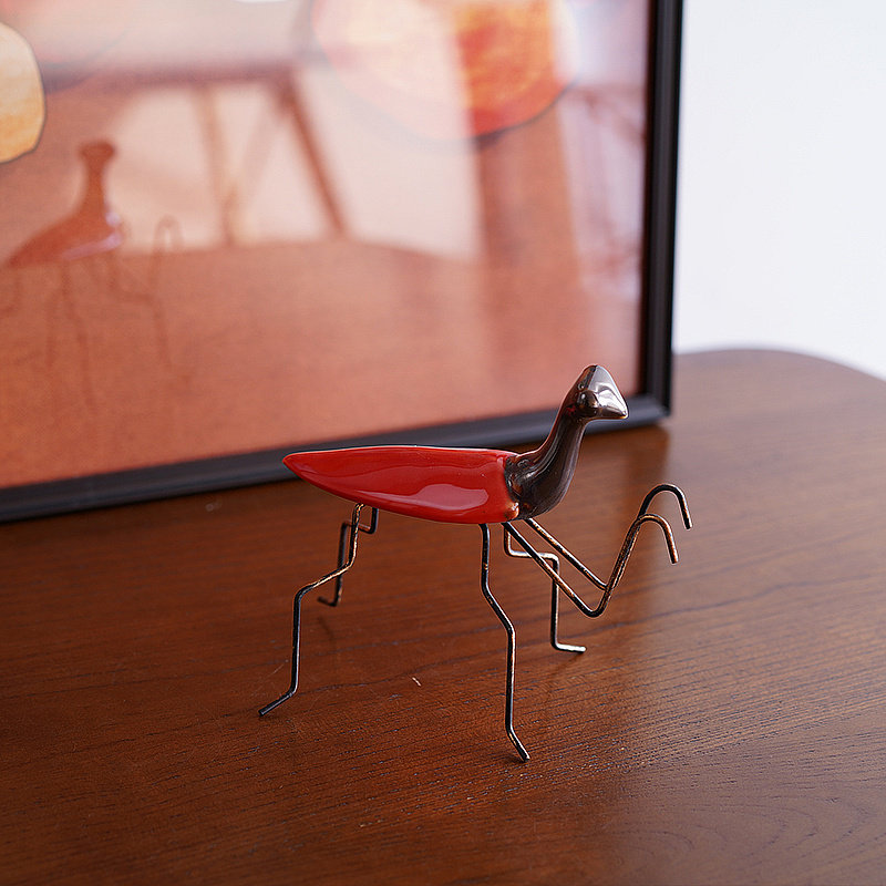 北欧风格昆虫设计陶瓷创意家居摆件 螳螂独特装饰摆设玄关书桌