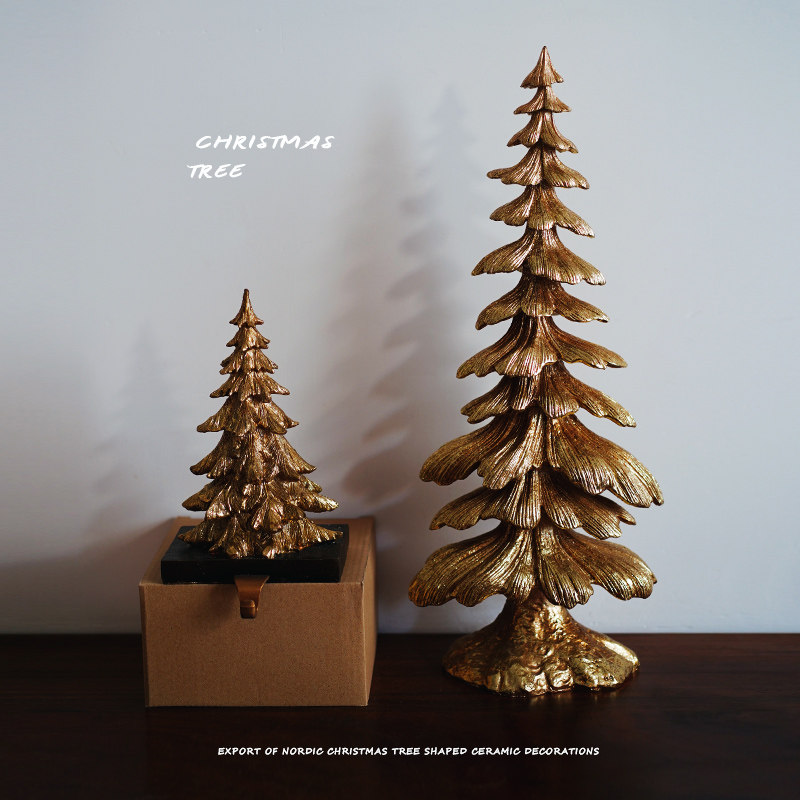 圣诞树造型陶瓷装饰摆件