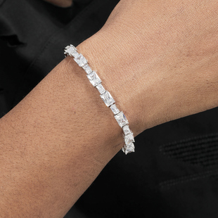 镀白金网球链手链男潮流百搭大小方钻拼接手饰女礼物高级感 GRGR