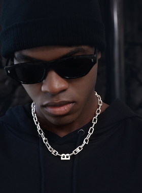 GRGRS925纯银O圈B字项链